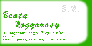 beata mogyorosy business card